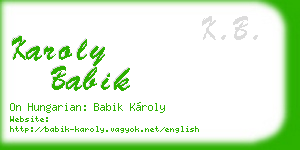 karoly babik business card